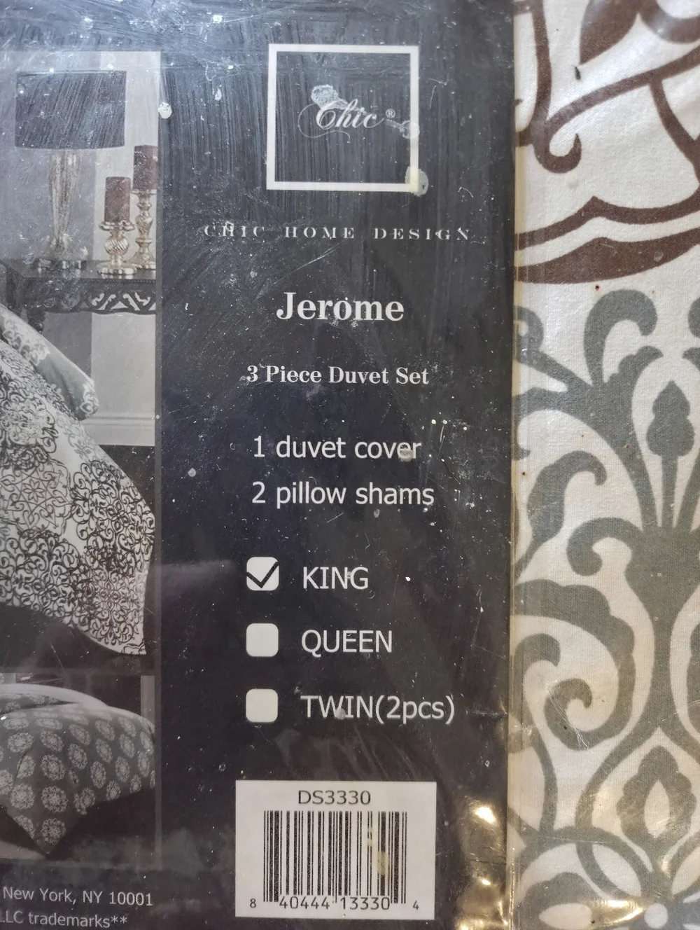 NEW Chic Home 3 Piece Jerome Boho Inspired Reversible Print Duvet Set, King